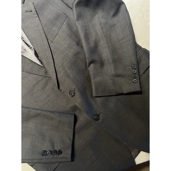 Jos A Bank Signature Gold 43R Gray Burnt Orange Plaid Blazer Jacket Suit Coat - Picture 6 of 13